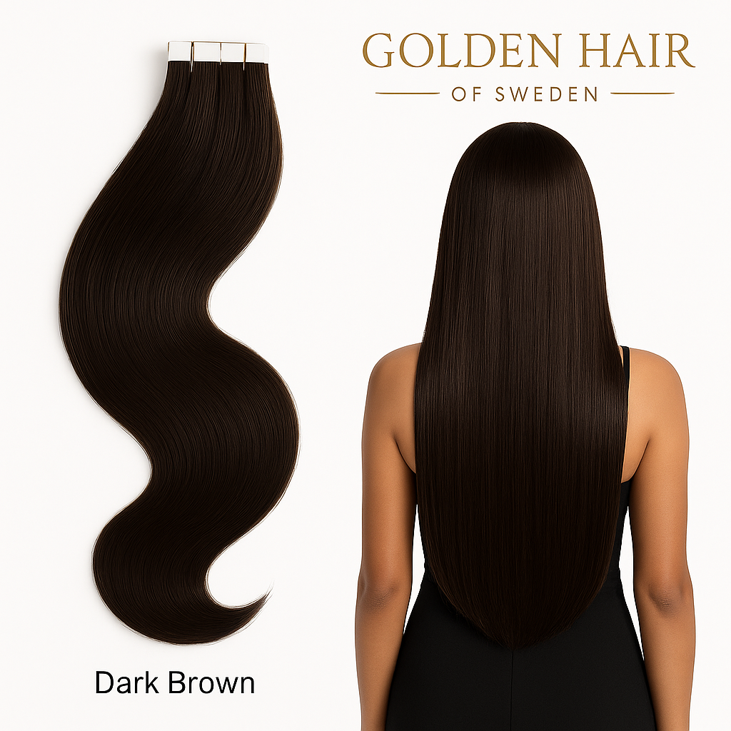 Tape extensions dark brown 50 cm