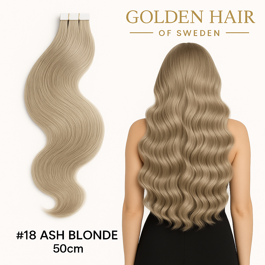 #18 Ahs blonde Äkta extensions 50 cm