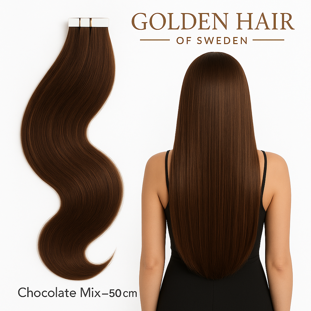 Tape extensions 100% Remy chocolate Mix 50cm