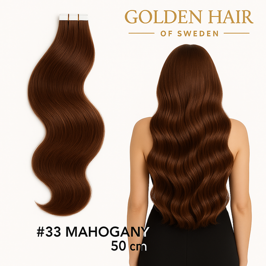 #33 mahogany  extensions äkta 50cm